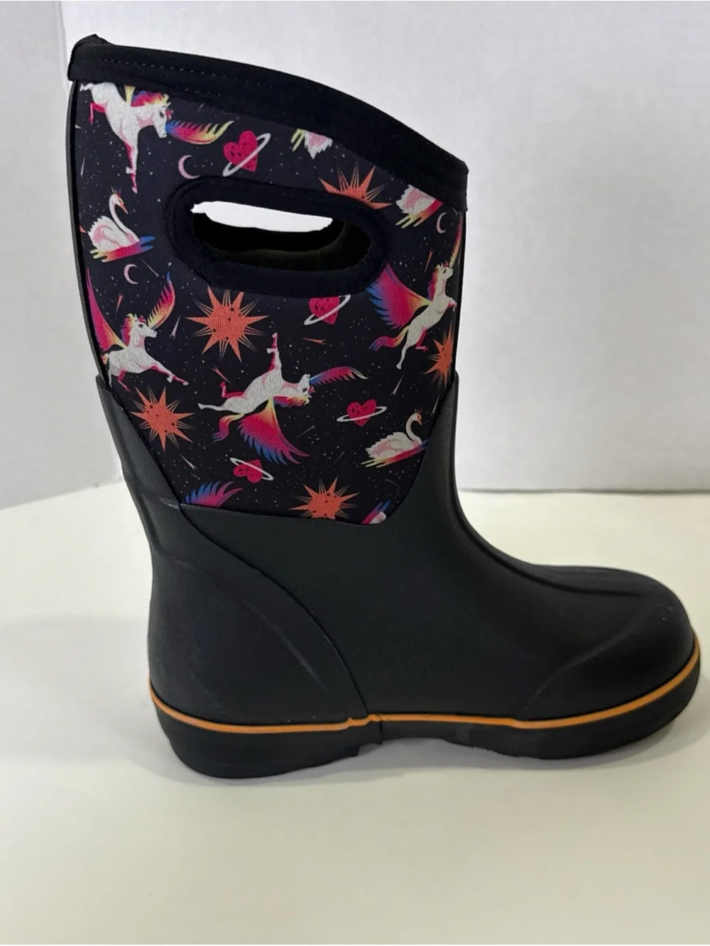 Bogs Kids Classic II S-PEG Pegasus Black Waterproof High Boots Youth Size 3